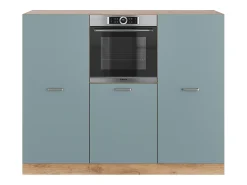 Bloque de cocina roble azul-gris-dorado 180x46x81.6 r-line