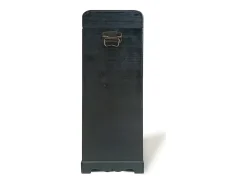 Botellero con cofre de madera de abeto y MDF, L.43 x A.100 cm, Negro, CAVINA