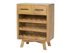 Botellero de madera de mindi, 15 botellas, ancho 60 x fondo 35 x alto 80 cm, AVEIRO