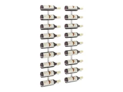 Botellero de pared para 9 botellas 2 unidades hierro blanco ES833479