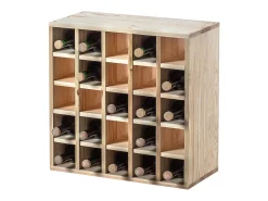 Botellero Loreo de madera de tablero de ajedrez marrón claro