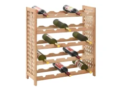 Botellero para 25 botellas madera maciza de nogal 63x25x73 cm ES482751
