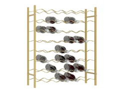 Botellero para 48 botellas de metal dorado ES103086