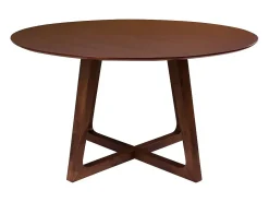 BRAKO eettafel Ø137 cm – Natuurlijk walnotenfineer