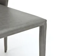 Break - Silla de piel sintética gris 4 piezas