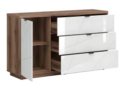 Bufé 3 cajones 1 puerta Sven Blanco y Madera