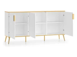 Bufé 3 puertas Zora Blanco y Dorado