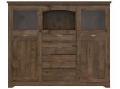 Bufé con vidrio 2 puertas 4 cajones Noé Madera