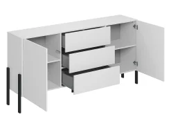 Bufé largo 2 puertas 3 cajones Bérénice Blanco