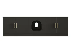 Bufé oculto para gatos - 140 x 40 x 45,5 cm - Rascador integrado y ventilación - con 3 puertas - aglomerado - negro