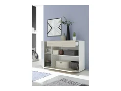 Buffet 1 cajón y 2 puertas – Colección KALO – Blanco y Roble claro – Elegancia y practicidad
