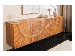 Buffet 180 cm 4 puertas madera tallada natural – Colección SILVA