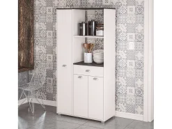 Buffet Asfeld cocina blanco, 2 armarios, 1 cajón, 180x90x40 cm.