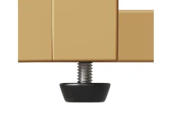 Buffet blanco con diseño geométrico, poignées y pieds dorés, MDF, (152x40x75 cm)