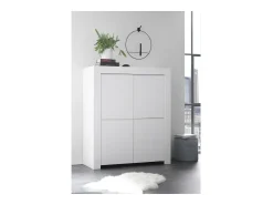 Buffet de 4 puertas, colección ZEFIR, color blanco mate, ideal para su salón o comedor.