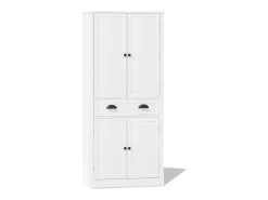 Buffet de cocina 80×40×182 cm - con 2 puertas y 1 cajón - 2 puertas con estantes - blanco