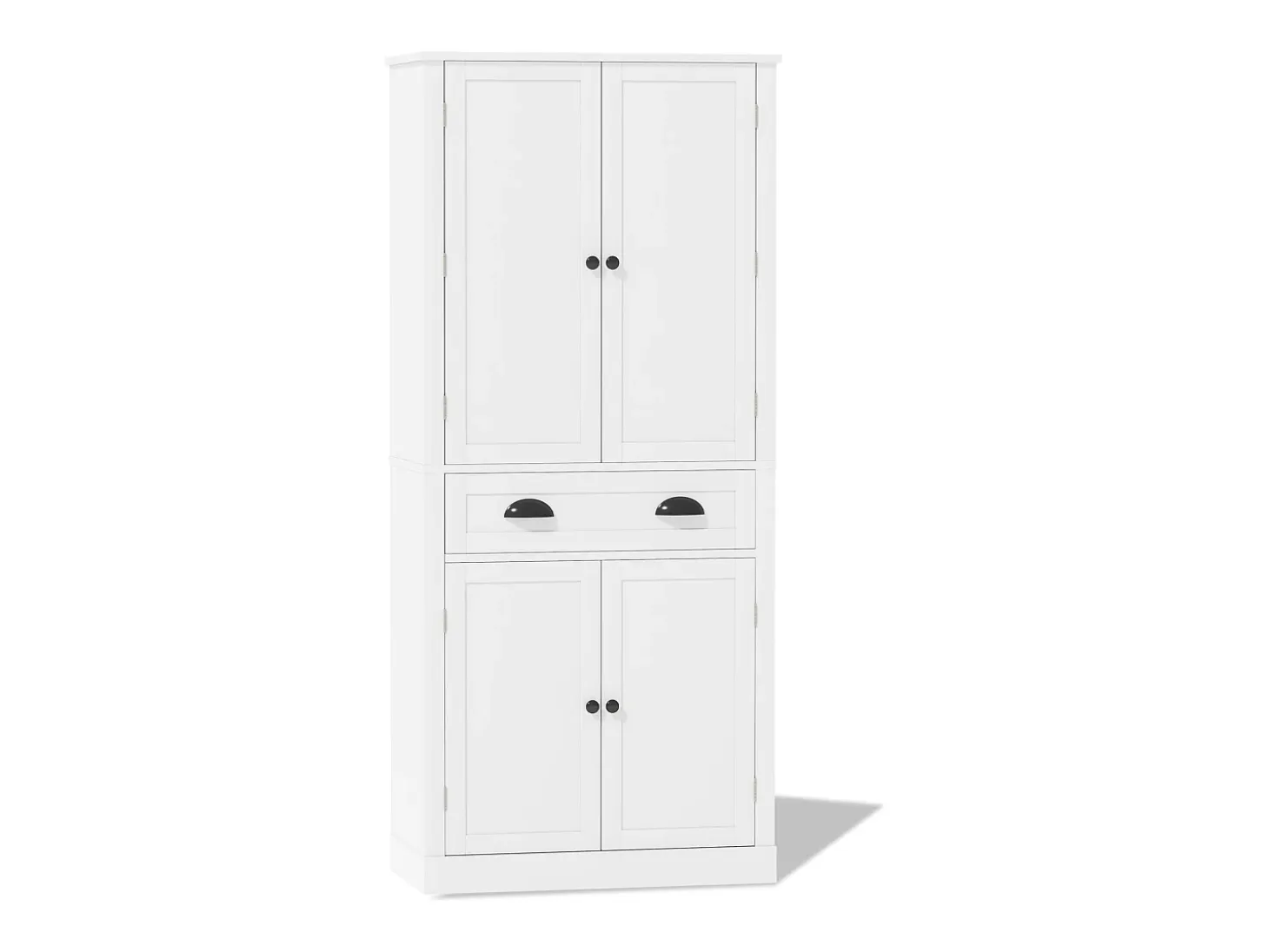 Buffet de cocina 80×40×182 cm - con 2 puertas y 1 cajón - 2 puertas con estantes - blanco