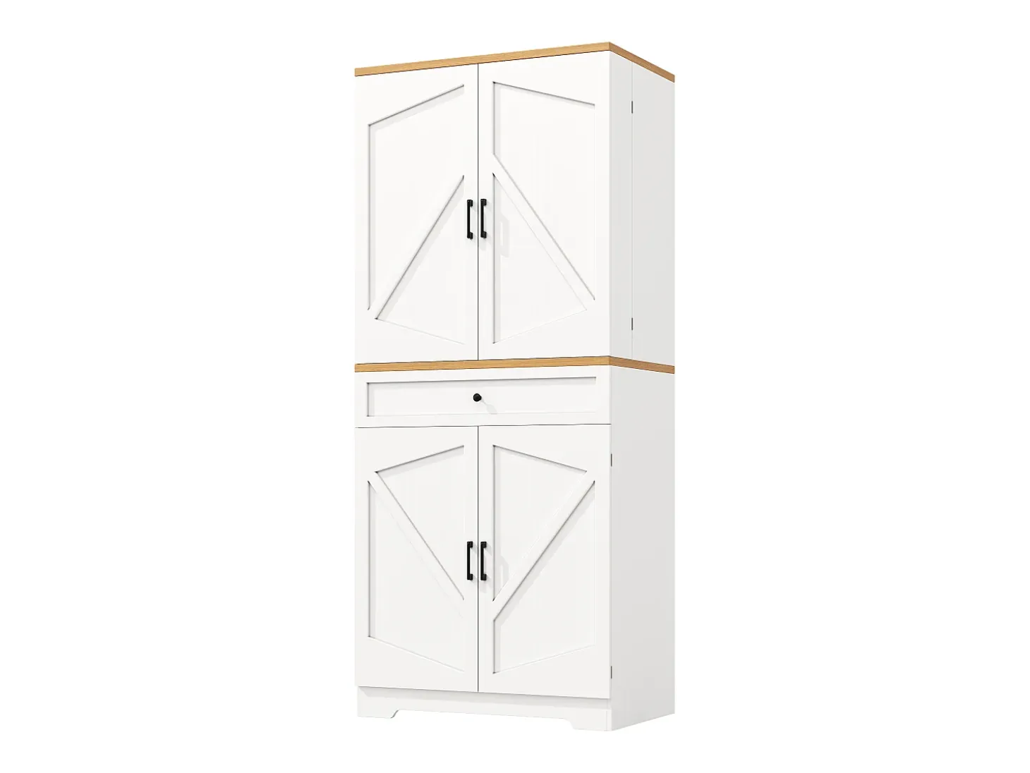 Buffet de cocina moderno 80x40x180 cm - 4 puertas + 1 cajón - mueble alto - MDF - Blanco