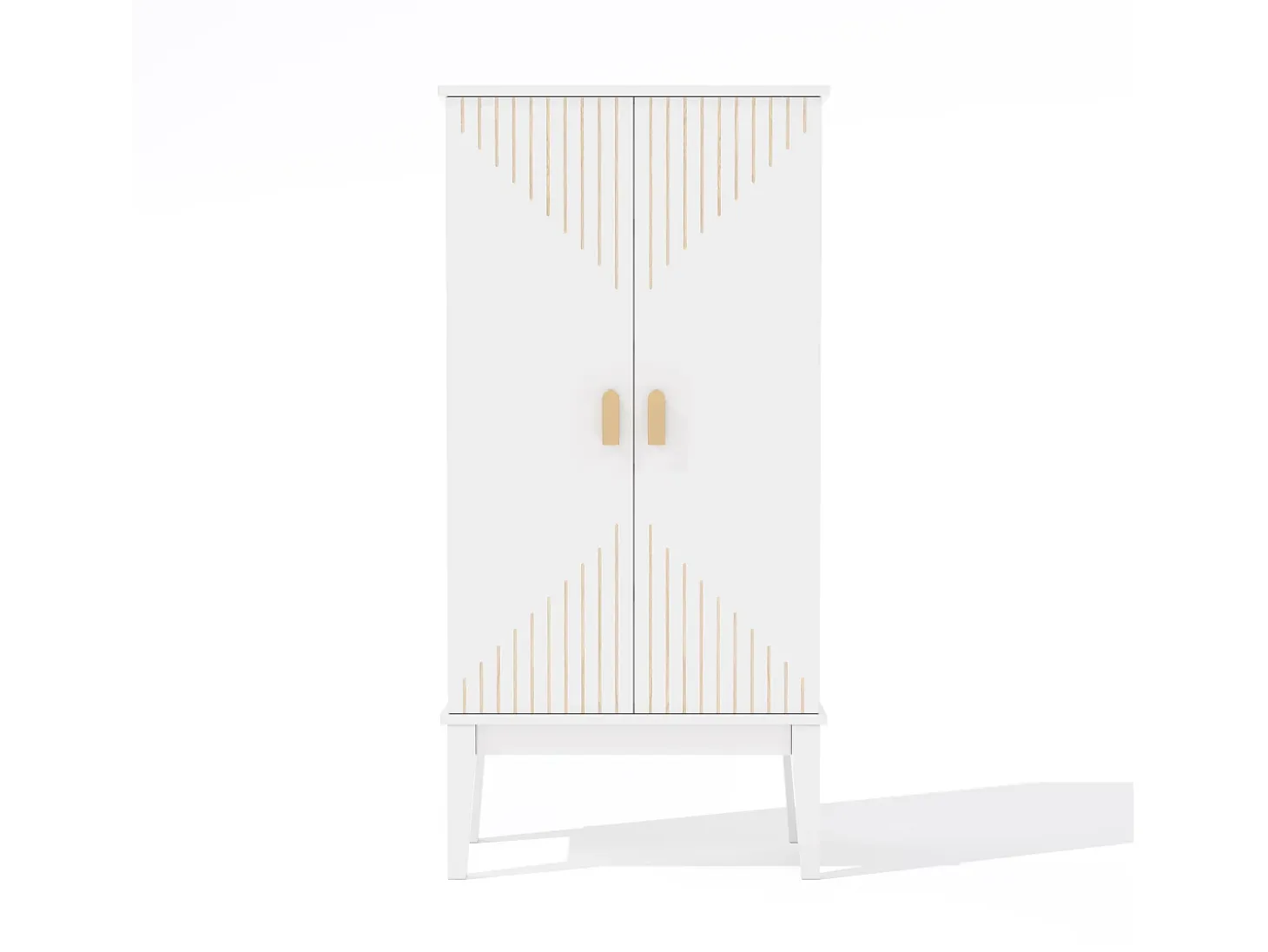 Buffet de cocina 59x30x120cm - 2 puertas de almacenamiento con estantes - estilo retro - Blanco