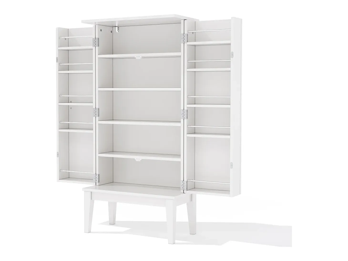 Buffet de cocina 59x30x120cm - 2 puertas de almacenamiento con estantes - estilo retro - Blanco