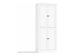 Buffet de cocina 75x40x180cm - 2 puertas de almacenamiento con estantes - 1 cajón y compartimento de almacenamiento - Blanco