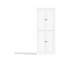 Buffet de cocina 75x40x180cm - 2 puertas de almacenamiento con estantes - 1 cajón y compartimento de almacenamiento - Blanco
