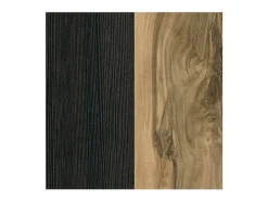 Buffet de diseño de 175cm para sala de estar, color nogal y negro efecto madera, colección SANTIAGO.