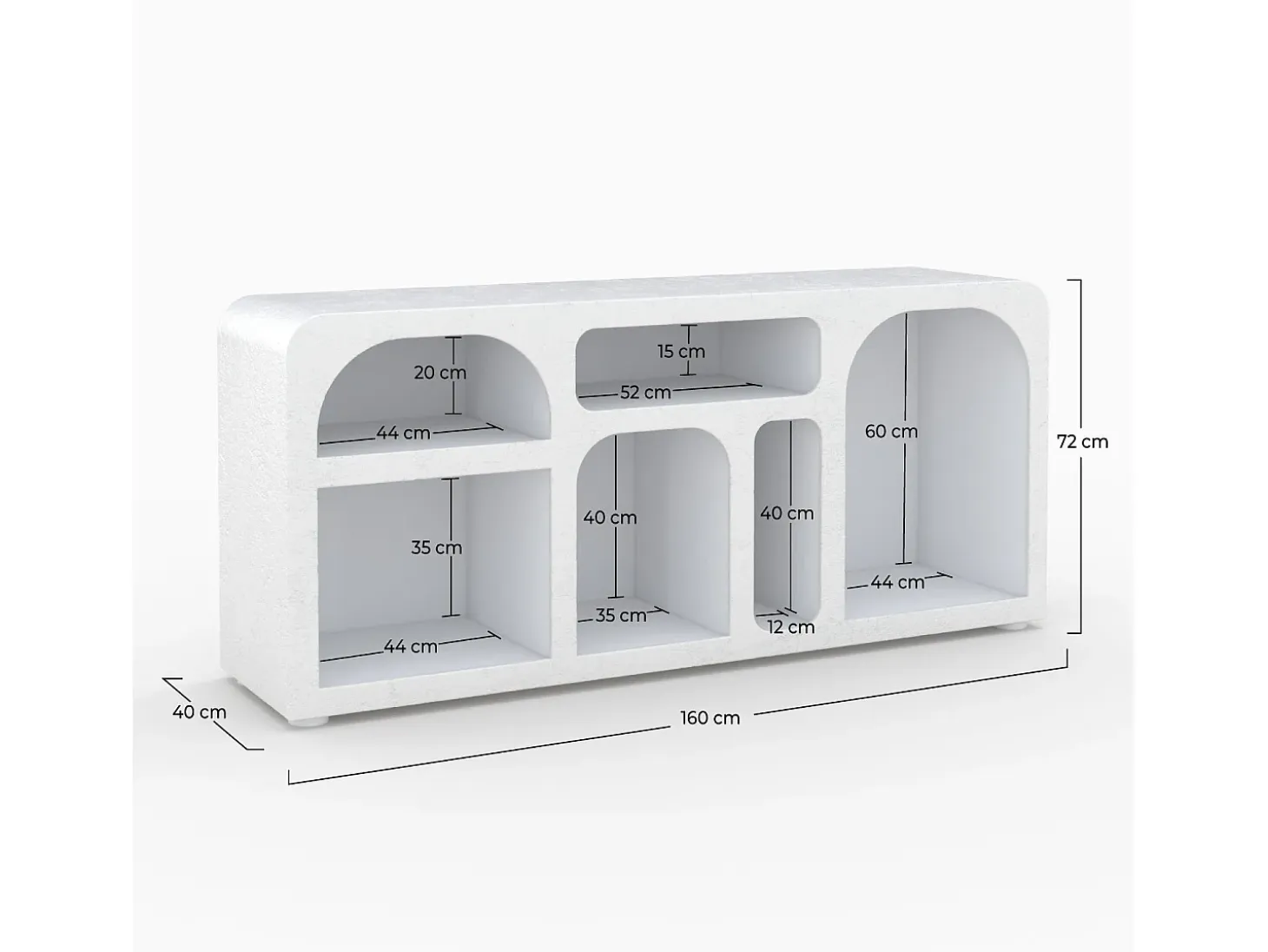 Buffet de hormigón blanco roto 160 cm - Fira