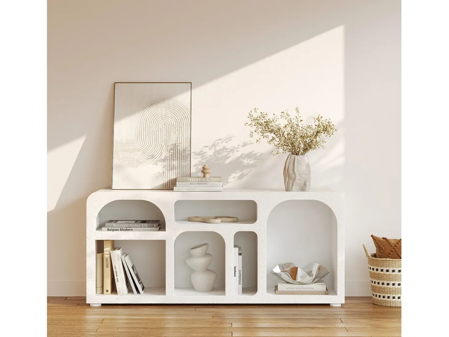 Buffet de hormigón blanco roto 160 cm - Fira