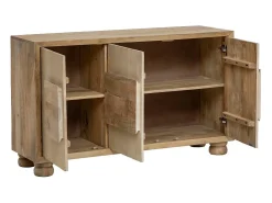 Buffet de madera de mango Adara con 3 puertas y manijas originales