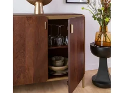 Buffet de madera de mango Lisette - Diseño elegante y original - 80x160x40cm