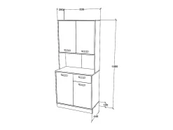 Buffet haaus Oma, Roble Sonoma/Blanco, L 84 cm