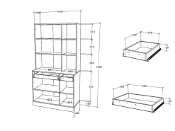 Buffet Hugo haaus, Roble Artisan/Blanco, 100 x 44 x 188 cm