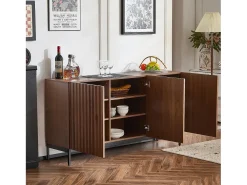 Buffet moderno 150×40×80 cm - con 3 puertas - marrón