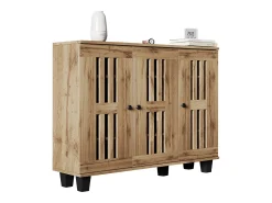 Buffet moderno 120x32x92 cm - 3 puertas y 8 compartimentos de almacenamiento - Estilo escandinavo - Natural
