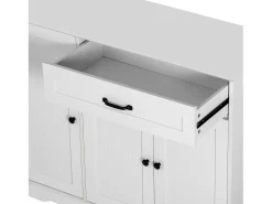 Buffet moderno 107x40x83.4cm - con 3 puertas y 1 cajón - con estantes ajustables - Blanco