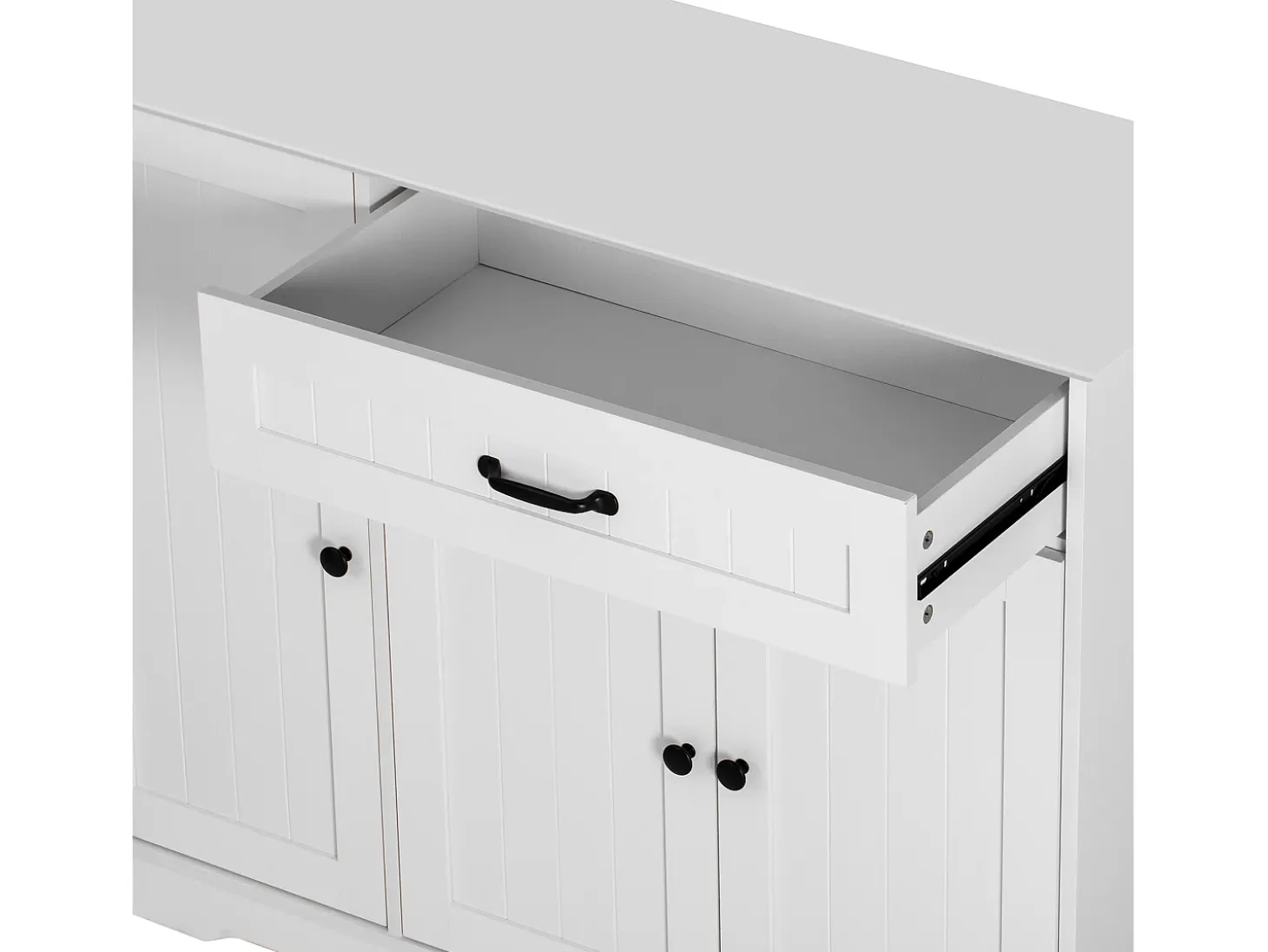 Buffet moderno 107x40x83.4cm - con 3 puertas y 1 cajón - con estantes ajustables - Blanco