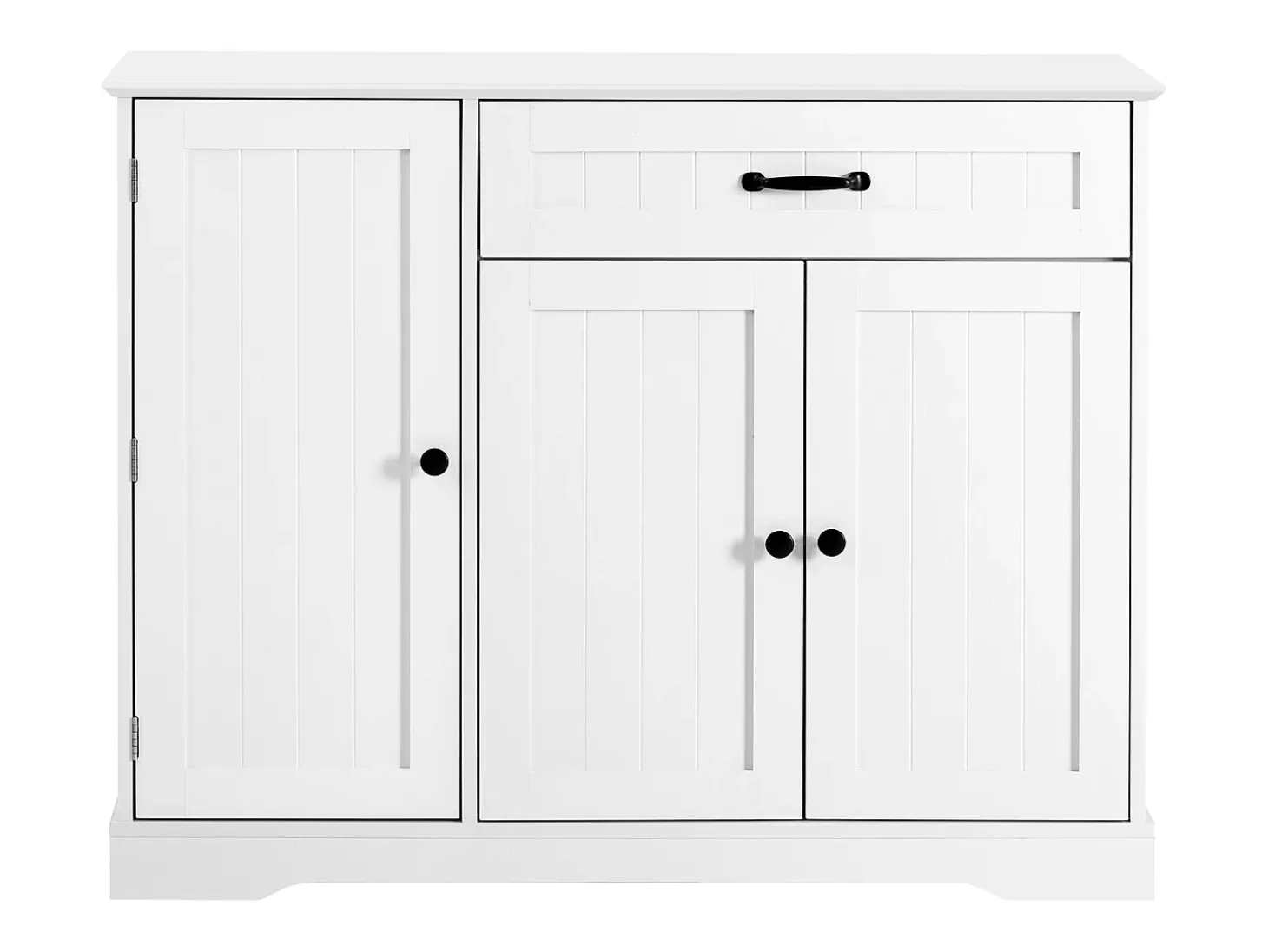Buffet moderno 107x40x83.4cm - con 3 puertas y 1 cajón - con estantes ajustables - Blanco