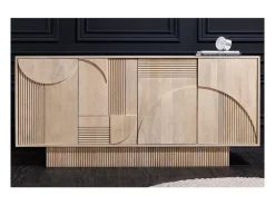 Buffet ORINO 170 cm – Madera maciza de mango blanqueado – Estilo Art Déco