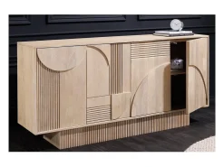 Buffet ORINO 170 cm – Madera maciza de mango blanqueado – Estilo Art Déco