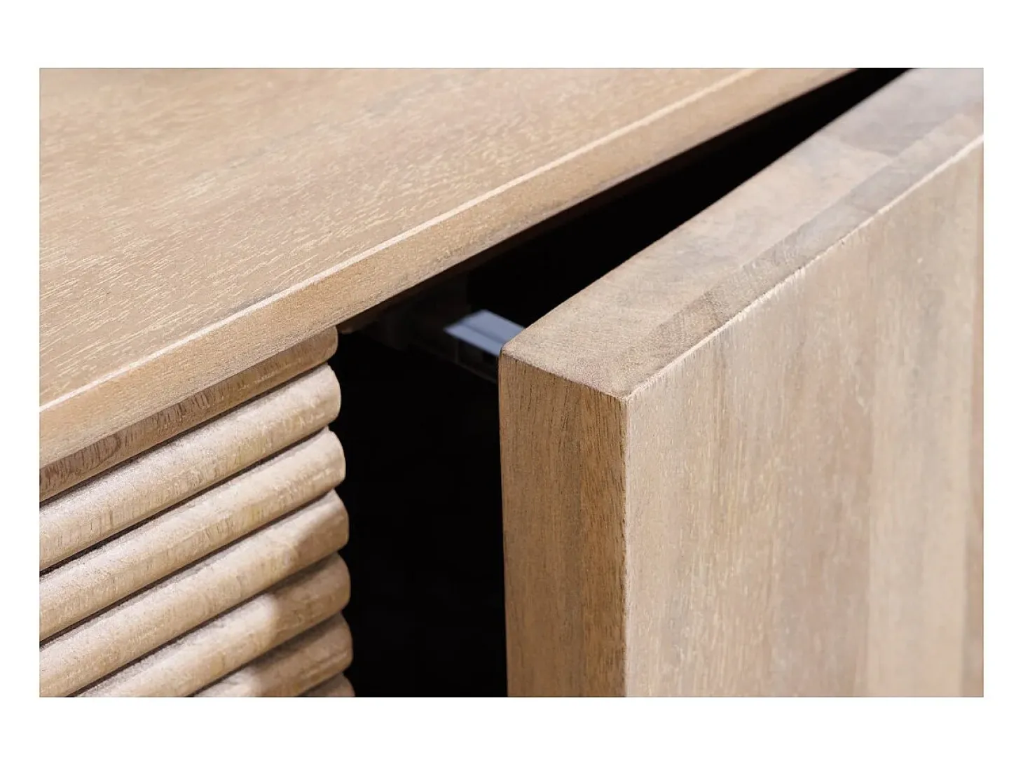 Buffet ORINO 170 cm – Madera maciza de mango blanqueado – Estilo Art Déco