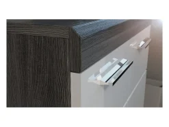 Buffet SCOTT – 4 puertas y 4 cajones – Gris oscuro y blanco – 165x85x37 cm