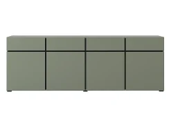 Buffet XL color verde salvia 225cm colección HAVANA. Aparador de diseño con 4 puertas y 4 cajones.