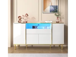 Buffet 150x40x80 cm - con 1 cajón - con 4 puertas - blanco