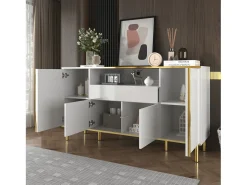 Buffet 150x40x80 cm - con 1 cajón - con 4 puertas - blanco