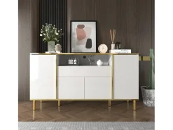 Buffet 150x40x80 cm - con 1 cajón - con 4 puertas - blanco