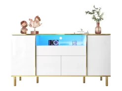 Buffet 150x40x80 cm - con 1 cajón - con 4 puertas - blanco