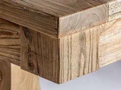 Bukila mesa de comedor rectangular extensible de madera maciza de olmo 200/280 cm-Ancho extensible 200x280cm