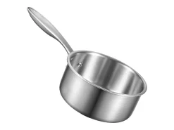 Cacerola SucceBuy en Acero Inoxidable 1,4 L, Cacerola con Tapa de Vidrio Y Mango Ergonomico, Antiadherente, Lavable en Lavavajillas, Utensilio de Cocina
