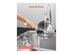 Cacerola SucceBuy en Acero Inoxidable 2,4 L con Cesta de Vapor, Cacerola con Tapa de Vidrio Y Mango Ergonomico, Lavable en Lavavajillas